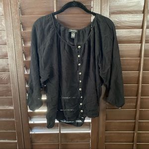 Black Spense button up blouse shirt - size medium
